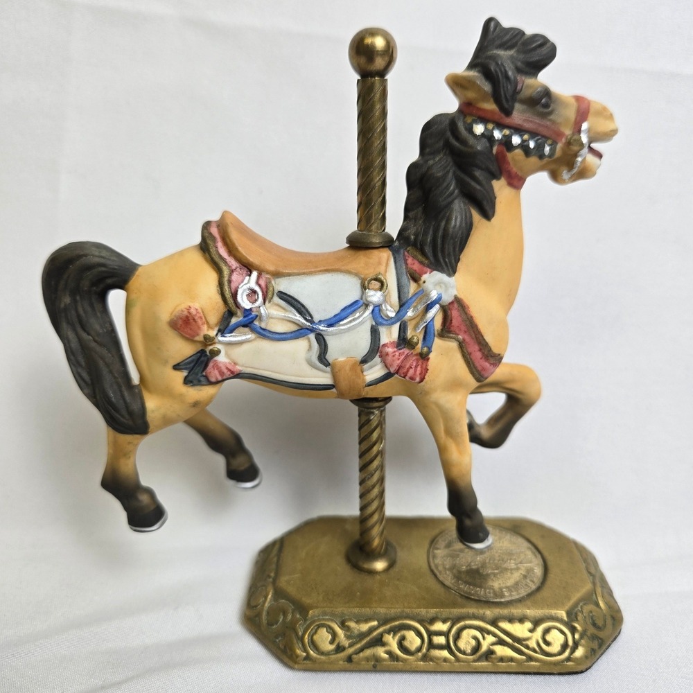 Willitts Designs Tobin Fraley Porcelain Carousel Horse Brass Base Vintage Signed